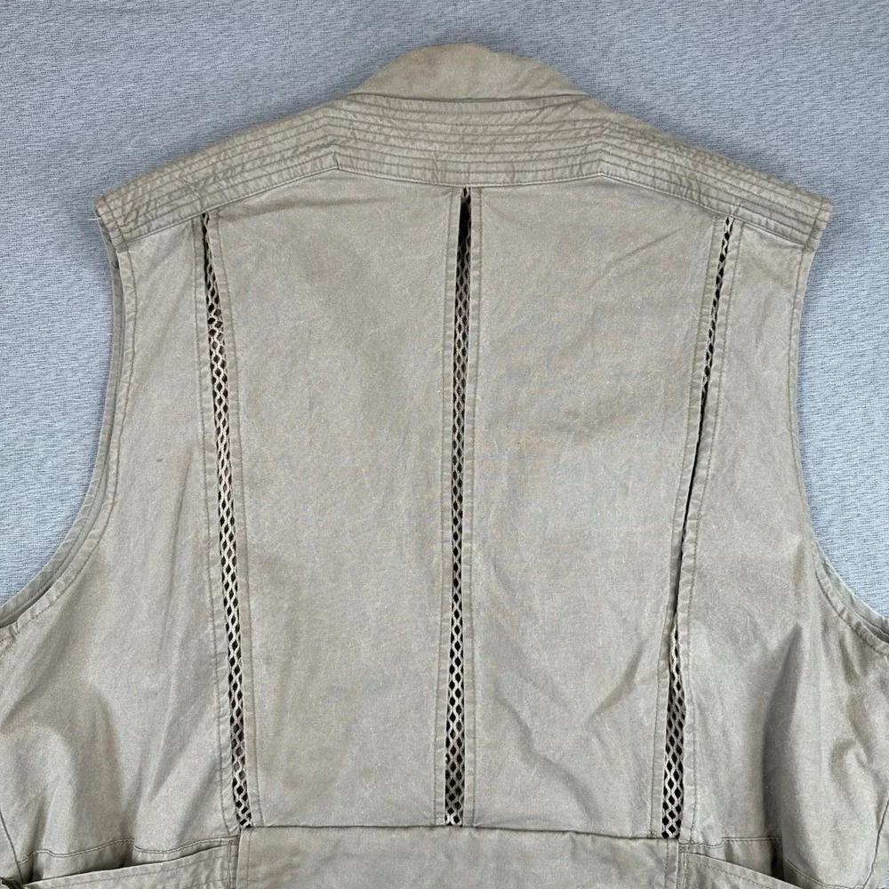 RARE 80s VTG Banana Republic Safari Vest XL Khaki Multi Pocket Tactical